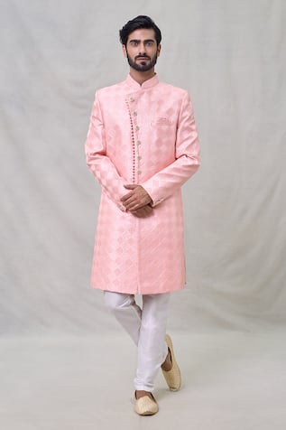 Geometric Pattern Sherwani & Pant Set 