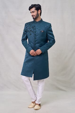 Flower Embroidered Sherwani Set 