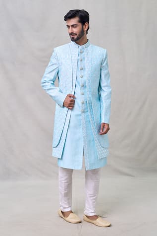 Arihant Rai Sinha Layered Embroidered Sherwani Set 