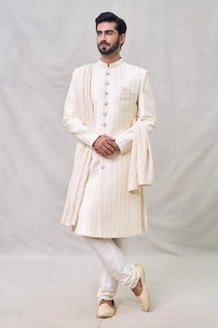 Arihant Rai Sinha Sequin Bahar Vine Embroidered Sherwani Set 