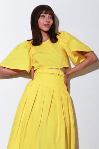 Echke Solid Cotton Midi Dress 