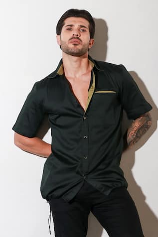 Echke Button Down Half Sleeve Shirt 