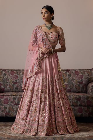 Irrau by Samir Mantri Raahi Paisley Embroidered Bridal Lehenga Set 