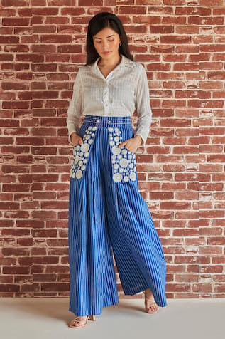 Shruti Sancheti Floral Embroidered Flared Pant 