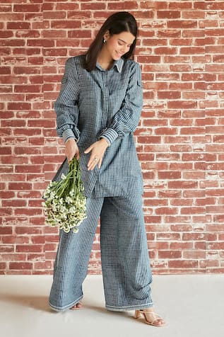 Shruti Sancheti Striped Shirt & Pant Set 