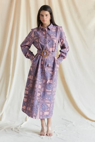 Shruti Sancheti Paisley Print Shirt Dress With Belt 