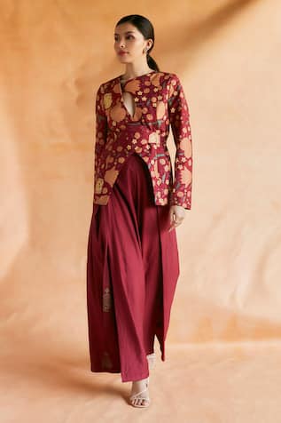 Shruti Sancheti Floral Print Jacket With Flared Pant 