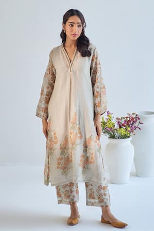 ta’assur Floral Print Kurta Pant Set 