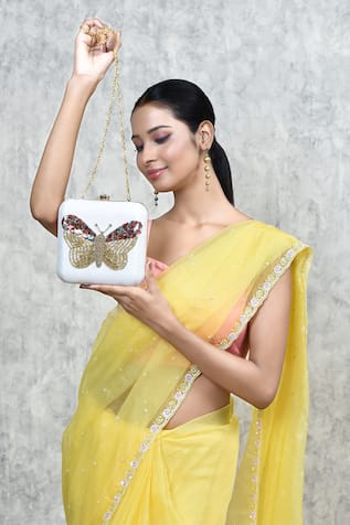 THE TAN CLAN Nigah Embroidered Butterfly Clutch 