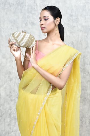 THE TAN CLAN Rabia Hand Embroidered Clutch 