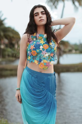 The Long iLand Crochet Marine Crop Top With Ombre Skirt 