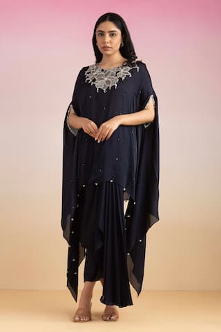 Ajiesh Oberoi Zardozi Embroidered Kaftan Skirt Set 