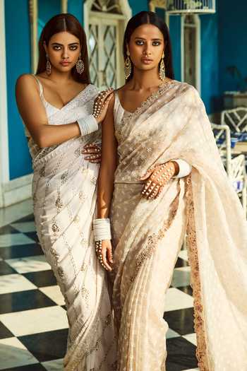 Dolly J Inessa Kamdani Chickankari Saree With Blouse 