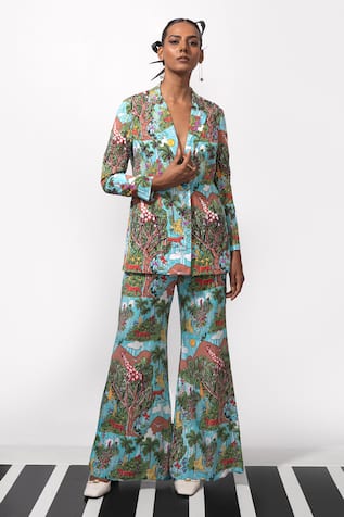 Nautanky Vixen Power Embroidered Blazer & Pant Set 