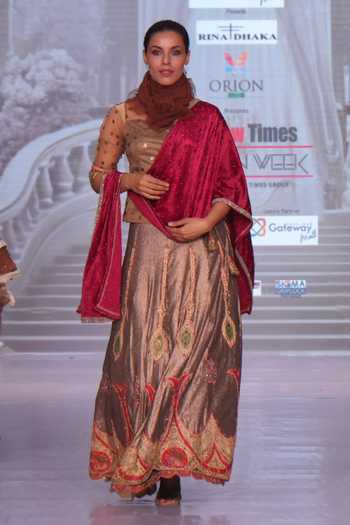 Rina Dhaka Stripe Woven Bridal Lehenga Set 