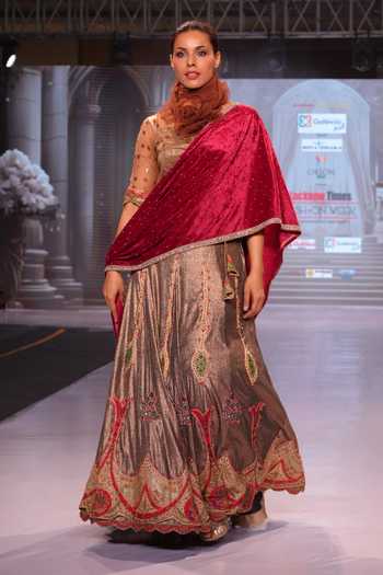 Rina Dhaka Velvet Border Embroidered Dupatta 