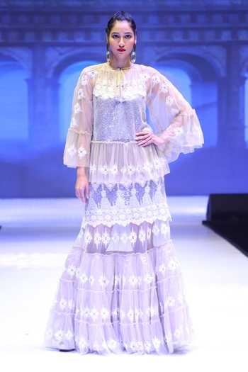 Rina Dhaka Schiffli Skirt & Blouse Set 