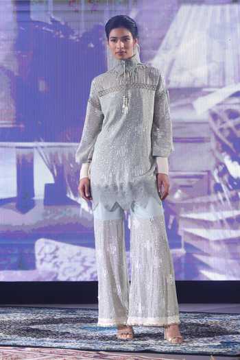 Rina Dhaka Sequin Embroidered Kurta & Sharara Set 