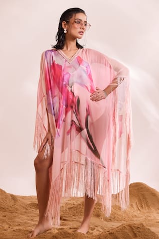 Divya Aggarwal Dahlia Abstract Floral Print Kaftan 