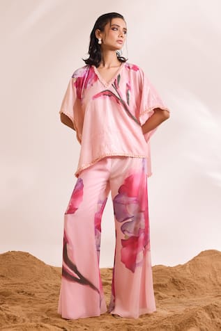 Divya Aggarwal Inara Abstract Print Kaftan Top & Pant Set 