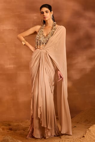 Divya Aggarwal Renee Pre-Draped Ruffle Saree With Blouse 