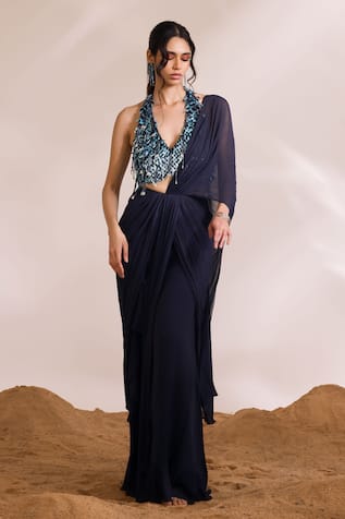 Divya Aggarwal Renee Ruffled Pre-Draped Saree With Blouse 