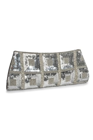 JASBIR GILL Sequin Square Embellished Clutch 