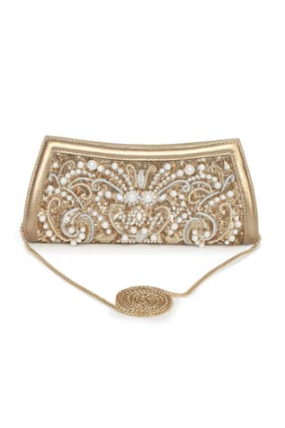 JASBIR GILL Pearl Cluster Embroidered Clutch 