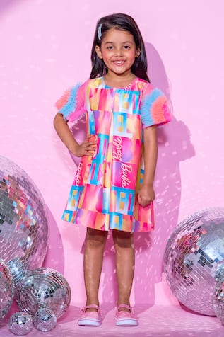 LIL DRAMA Barbie Print A-Line Dress 