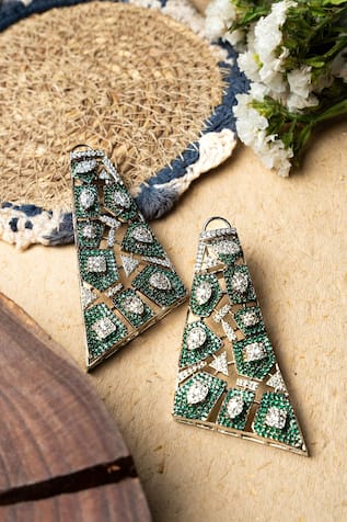 Nayaab By Sonia Enchanted Forest Geometric Studded Earrings 