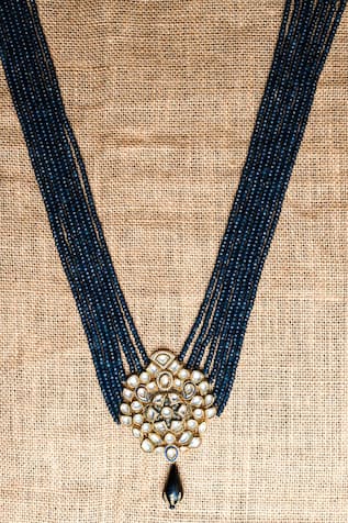 Nayaab By Sonia Imperial Grace Jadau Pendant Bead Necklace 