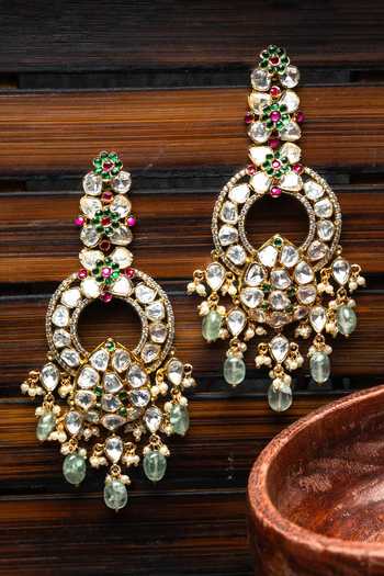 Nayaab By Sonia Rangoli Bliss Polki Studded Earrings 