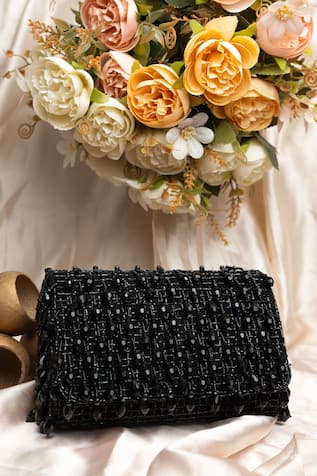 Nayaab by Sonia Mini Kasse Midnight Sparkle Embroidered Clutch 