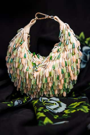 Nayaab by Sonia Serenity Beaded Tasseled Bag 