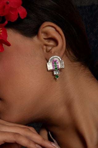 Neeta Boochra Luck Horseshoe Carved Earrings 