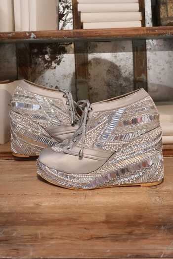 Tiesta Poppy Bridal Sneaker Platform Wedges 