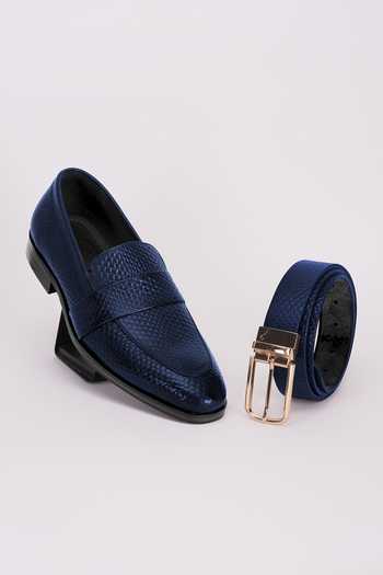 Bubber Couture Keegan Mesh Pointed-Toe Moccasin Shoes & Belt Set 