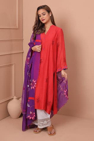 Shetab Kazmi Floral Patchwork Kurta Palazzo Set 