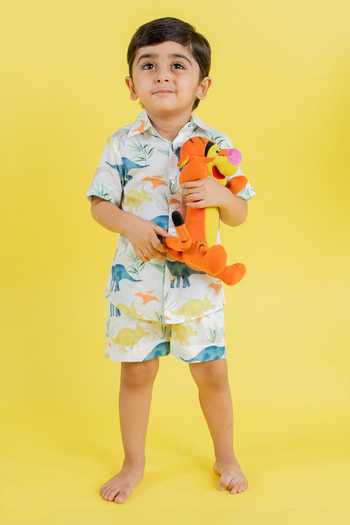 MR Brat Dinosaur Print Shirt With Shorts 