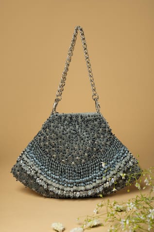 Clutch'D Tonal Pearl Embellished Bag 