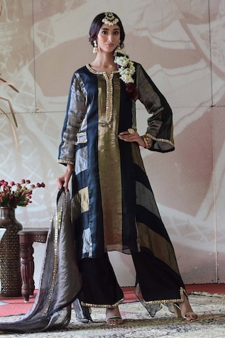 Farha Syed Embroidered Straight Kurta Palazzo Set 