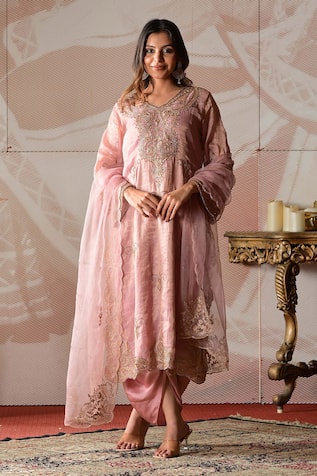 Farha Syed Embroidered Kurta & Dhoti Pant Set 