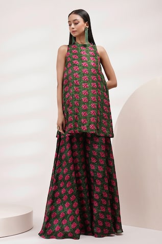 Breathe by Aakanksha Singh Foxlove Printed Kurta & Wide Legged Pant Set 