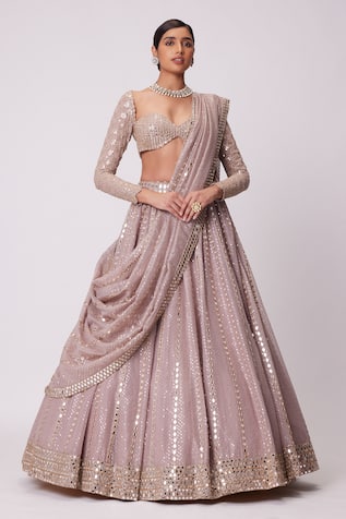 Vvani by vani vats Sequin Embroidered Bridal Lehenga Set 