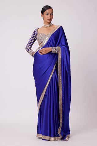 Vvani by Vani Vats Mirror Bahar Border Embroidered Saree With Blouse 