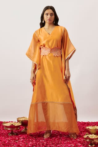 The Aarya Sahana Organza Panel Embroidered Kaftan 