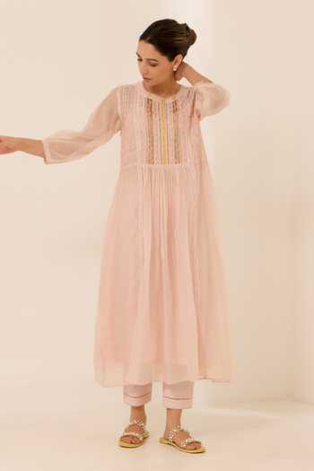 Label Mansi Nagdev Roza Hand Embroidered Yoke Kurta & Pant Set 