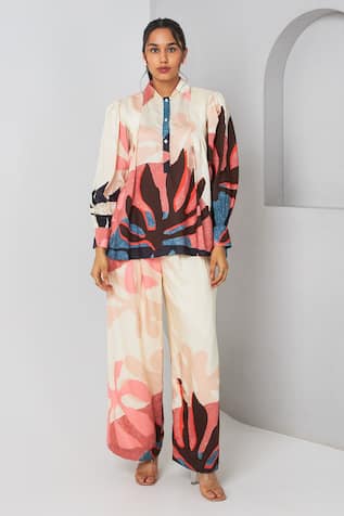 Vedika M Floral Abstract Print Top & Pant Set 