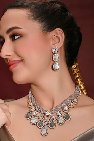 Joules by Radhika Carved Stone Embellished Necklace Set 