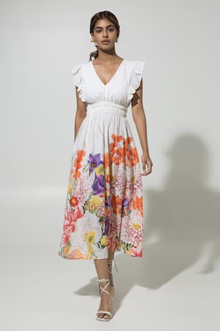 Sobariko Floral Print Dress 